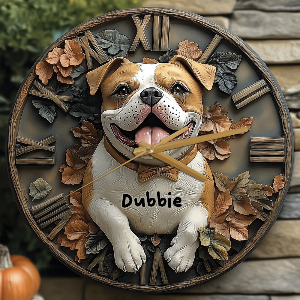 Smile Pitbull - Personalisierte Pitbull-Wanduhr
