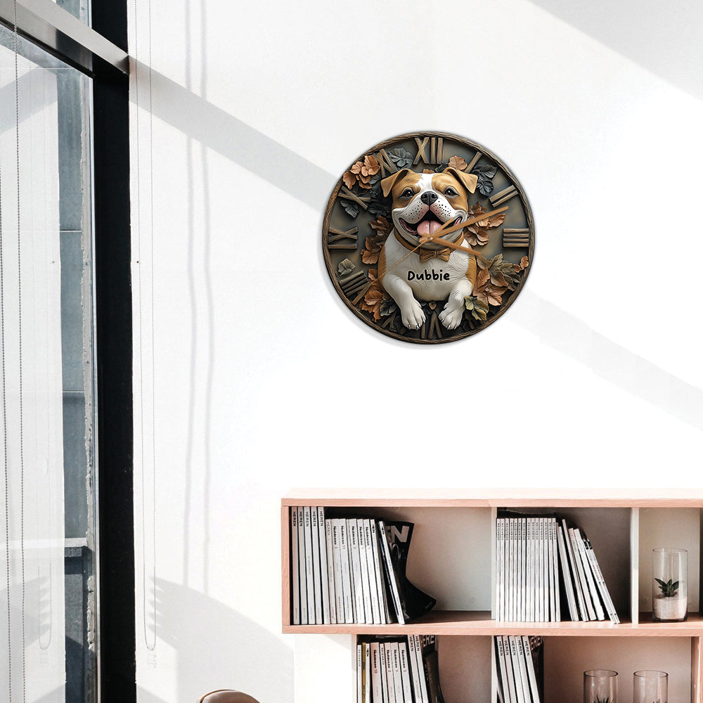 Smile Pitbull - Personalisierte Pitbull-Wanduhr