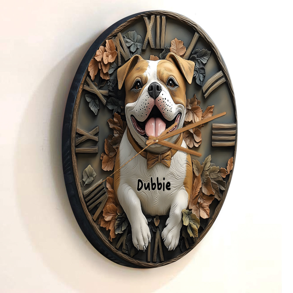 Smile Pitbull - Personalisierte Pitbull-Wanduhr