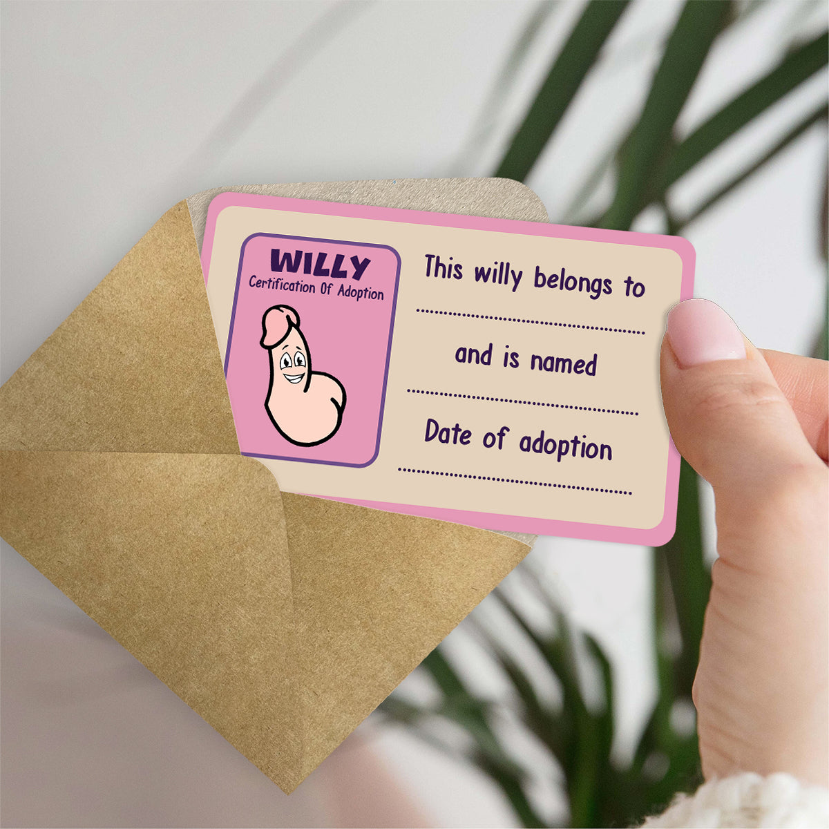 Willy Certification Of Adoption - Personalized Couple Wallet Insert Card