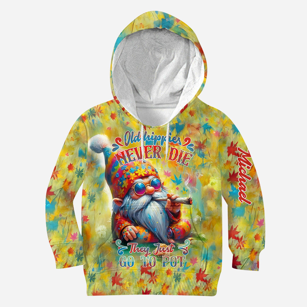 Les vieux hippies ne meurent jamais, ils finissent juste par se défoncer - T-shirt hippie personnalisé