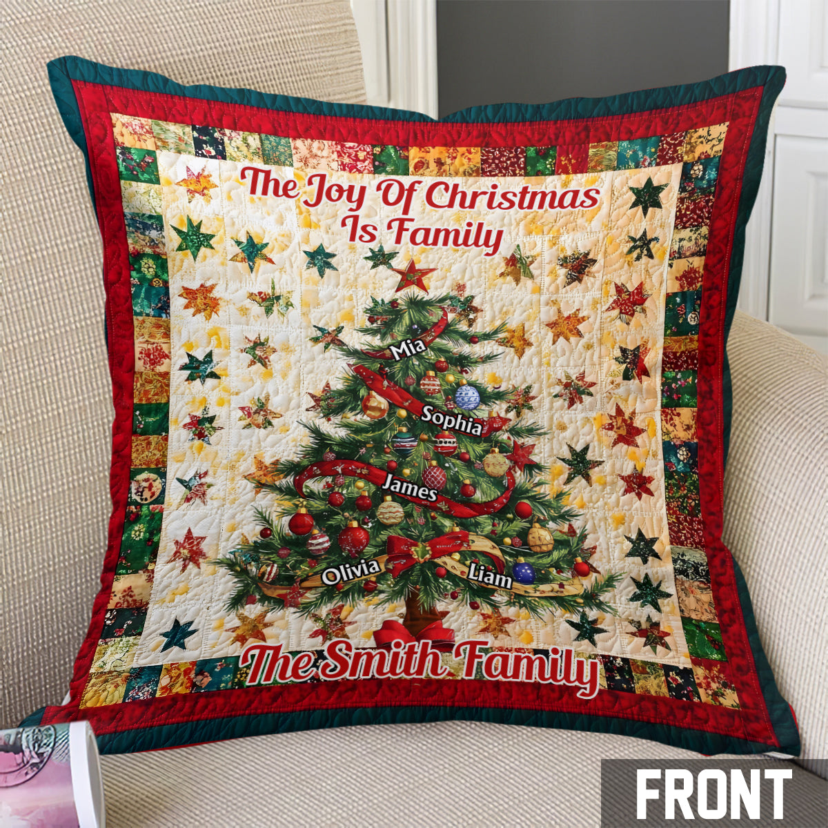 C'est la plus belle période de l'année - Coussin décoratif familial personnalisé