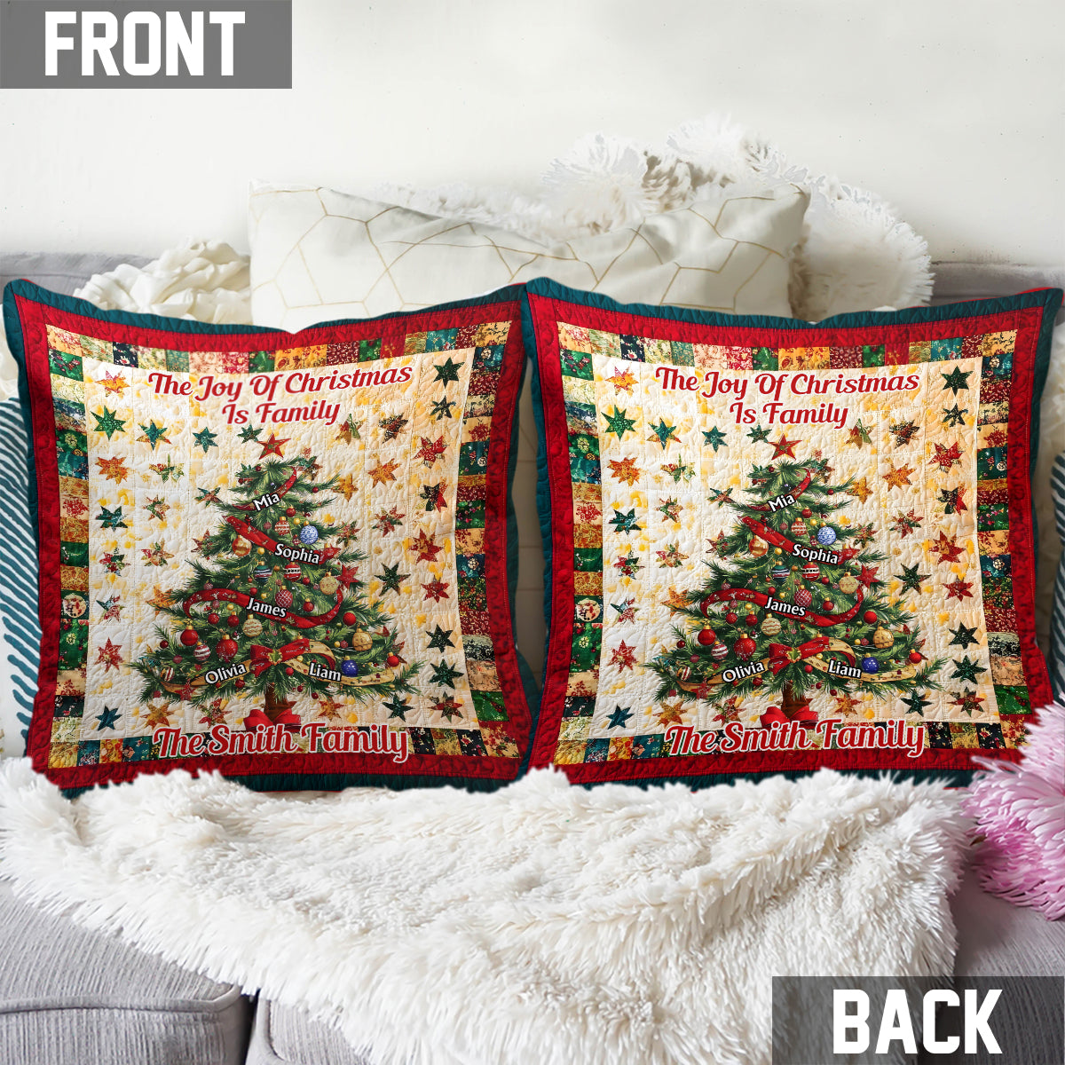 C'est la plus belle période de l'année - Coussin décoratif familial personnalisé