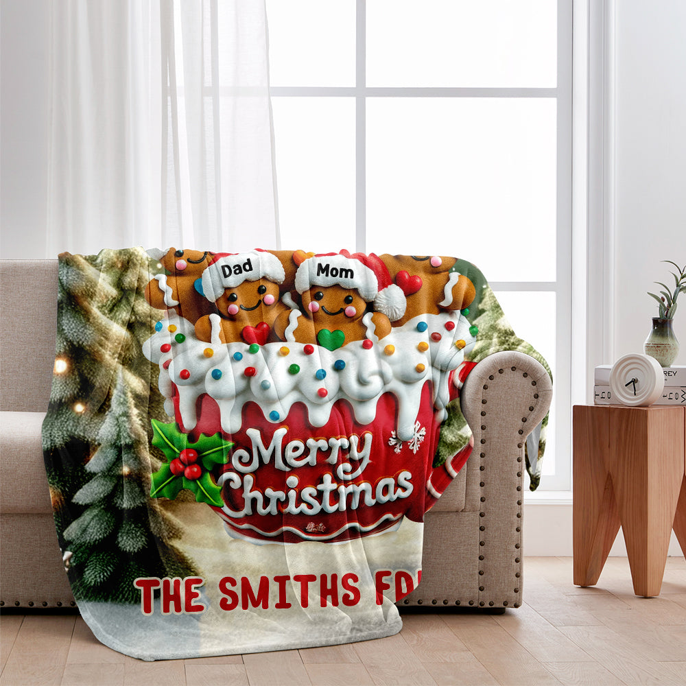 Frohe Weihnachten – Personalisierte Familiendecke