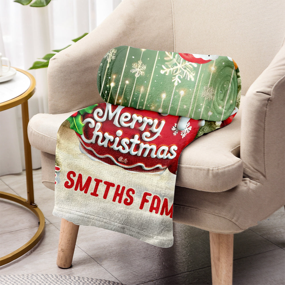 Frohe Weihnachten – Personalisierte Familiendecke