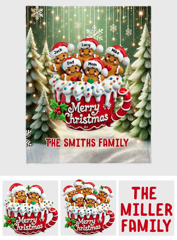 Frohe Weihnachten – Personalisierte Familiendecke