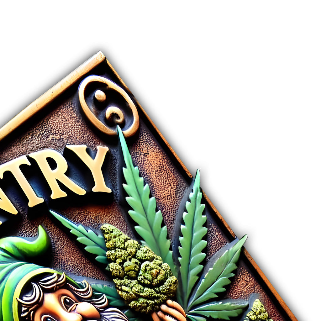 Entrée interdite sans cannabis - Panneau métallique personnalisé « Weed Cut »