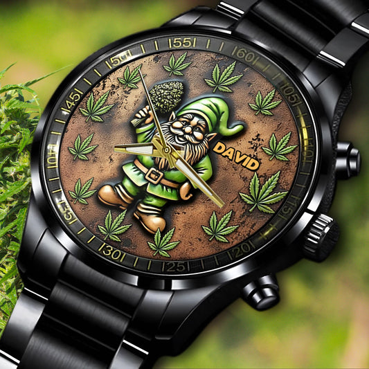 Il fait 420 quelque part - Montre-bracelet personnalisée sur le thème du cannabis