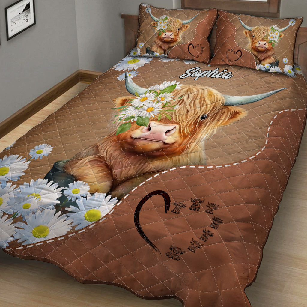 Liebe zu Hochlandrindern – Personalisiertes Quilt-Set