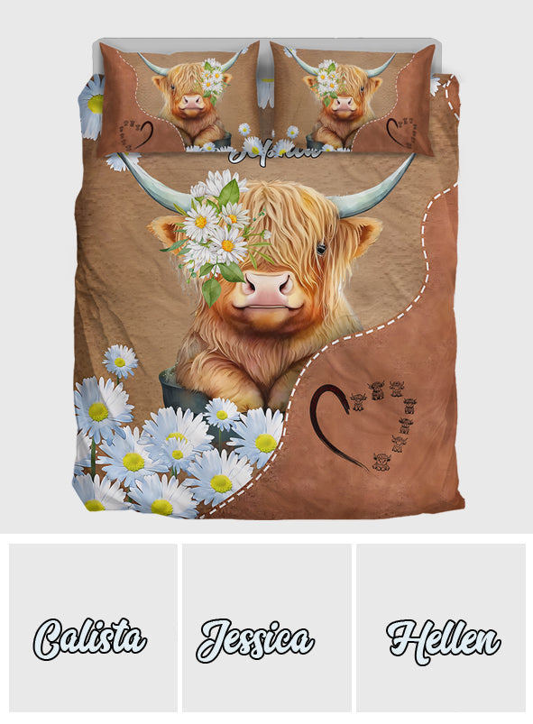 Liebe zu Hochlandrindern – Personalisiertes Quilt-Set