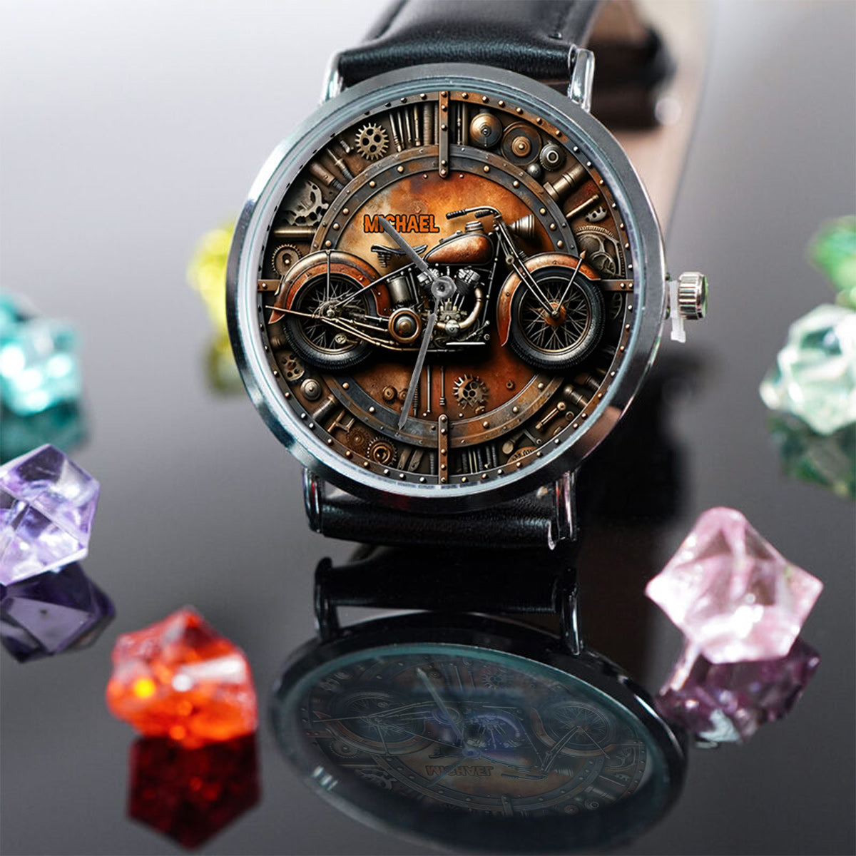 Il est temps de rouler - Montre-bracelet personnalisée pour motard