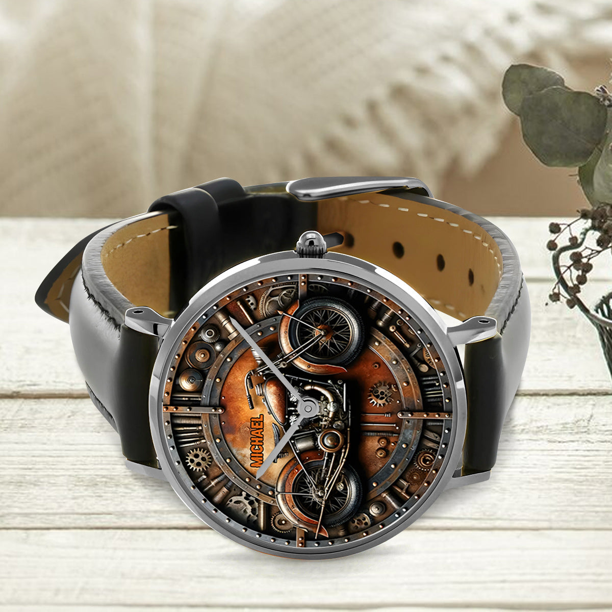 Il est temps de rouler - Montre-bracelet personnalisée pour motard