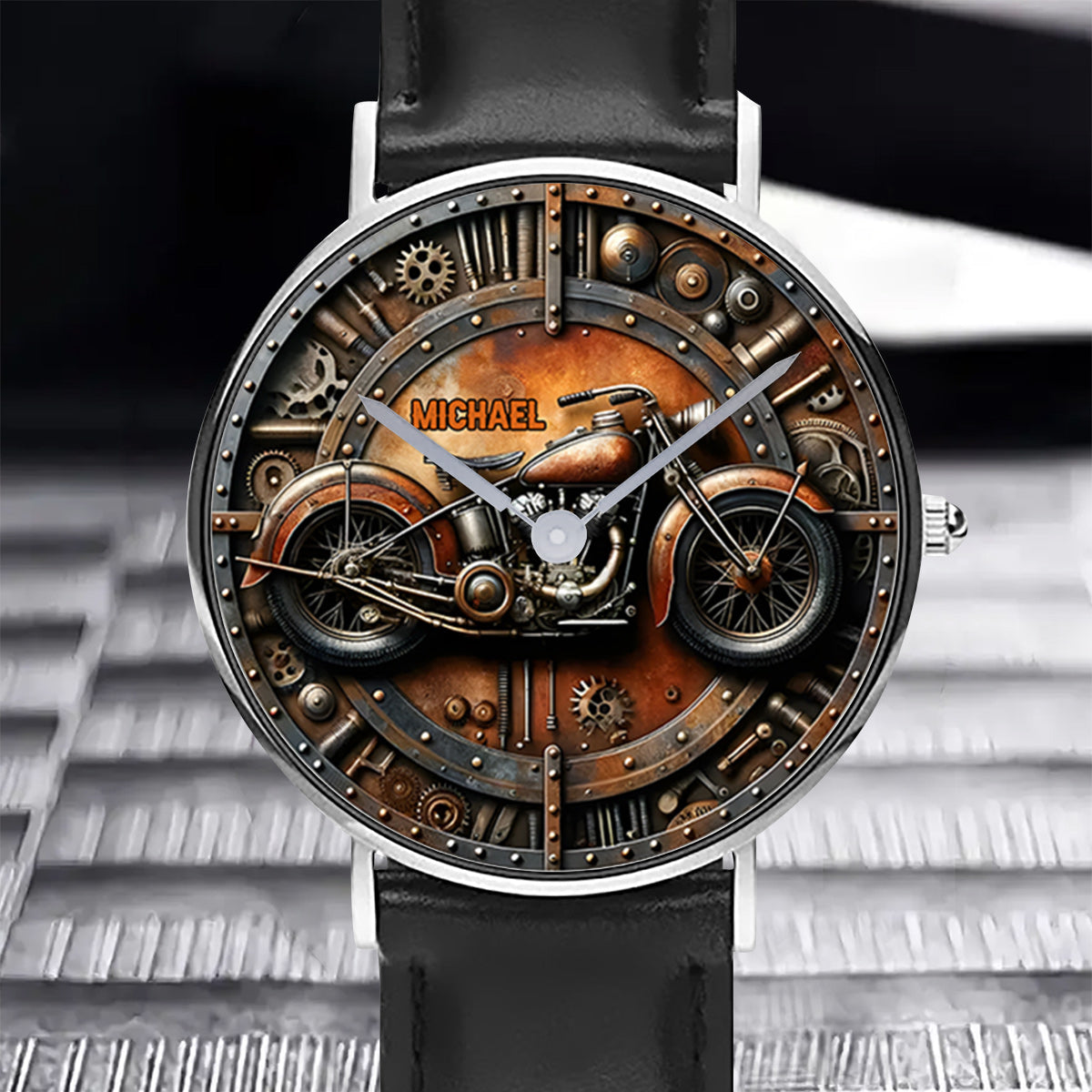 Il est temps de rouler - Montre-bracelet personnalisée pour motard