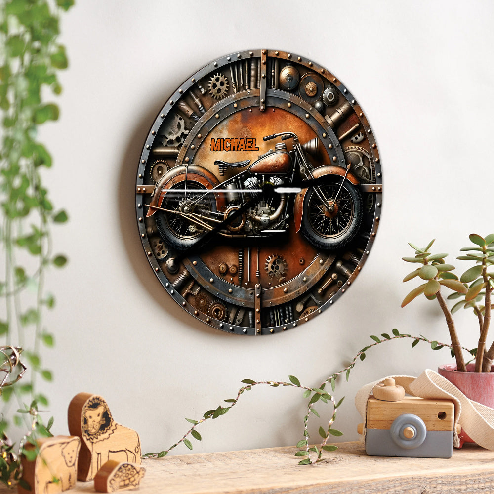 Horloge murale personnalisée pour motards « Heate To Ride »