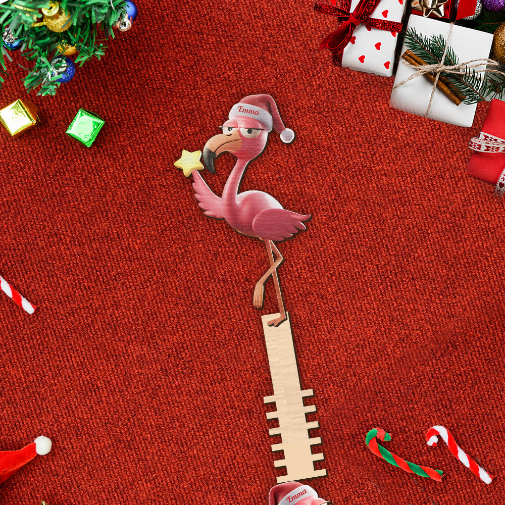 Flamant rose humoristique - Décoration de sapin personnalisée - Flamant rose
