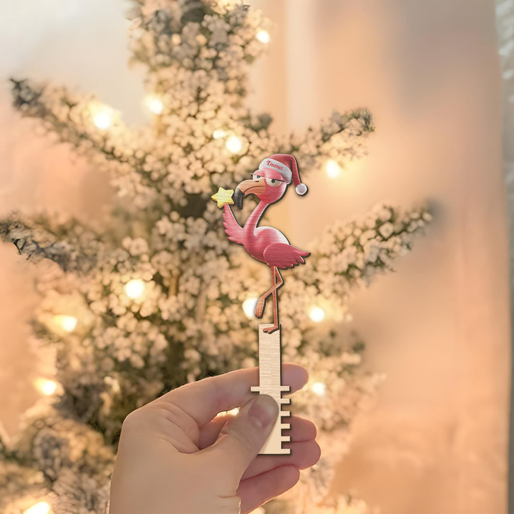 Flamant rose humoristique - Décoration de sapin personnalisée - Flamant rose
