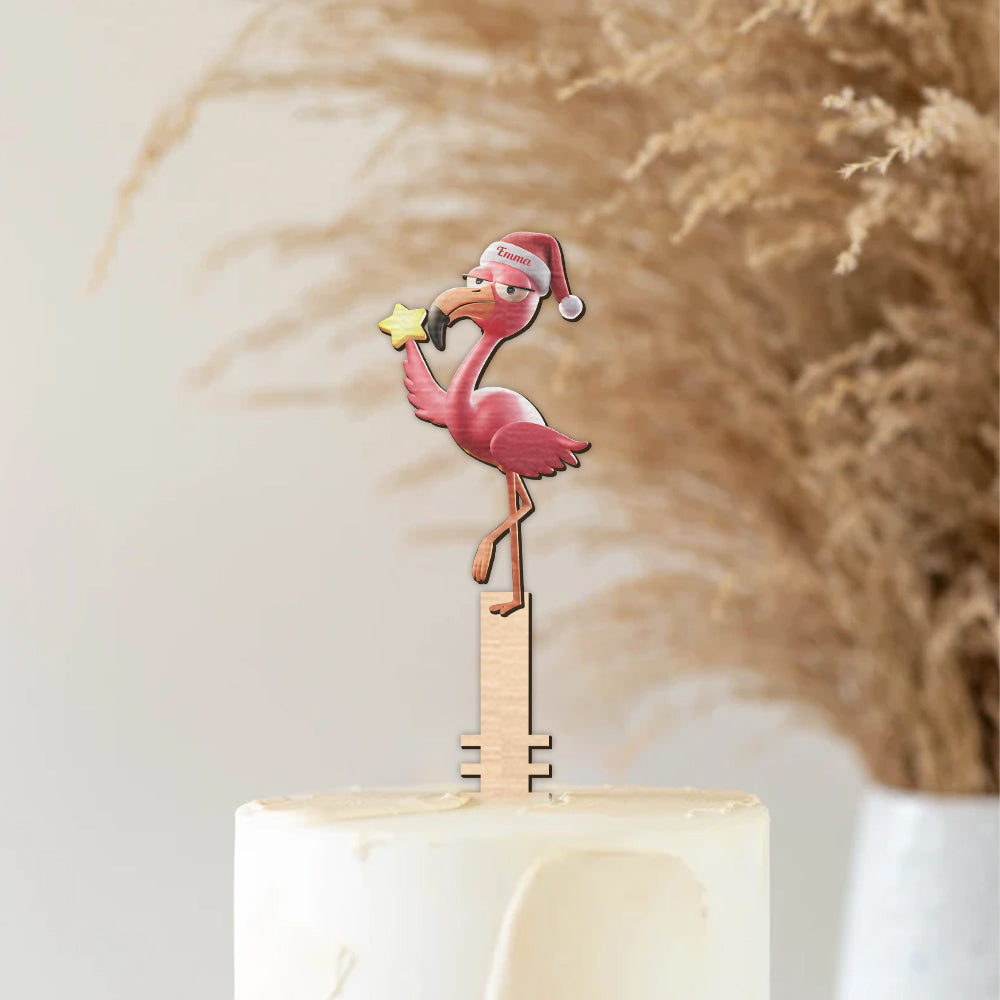Flamant rose humoristique - Décoration de sapin personnalisée - Flamant rose