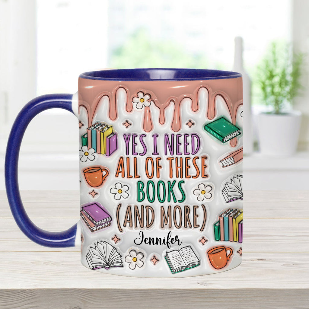 Oui, j'ai besoin de tous ces livres ! – Mug personnalisé à motif de livre