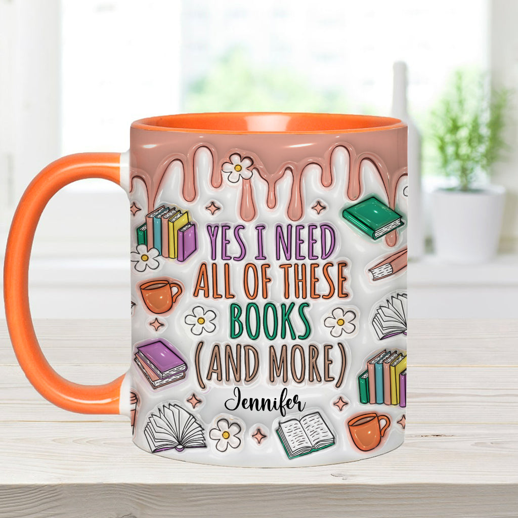 Oui, j'ai besoin de tous ces livres ! – Mug personnalisé à motif de livre