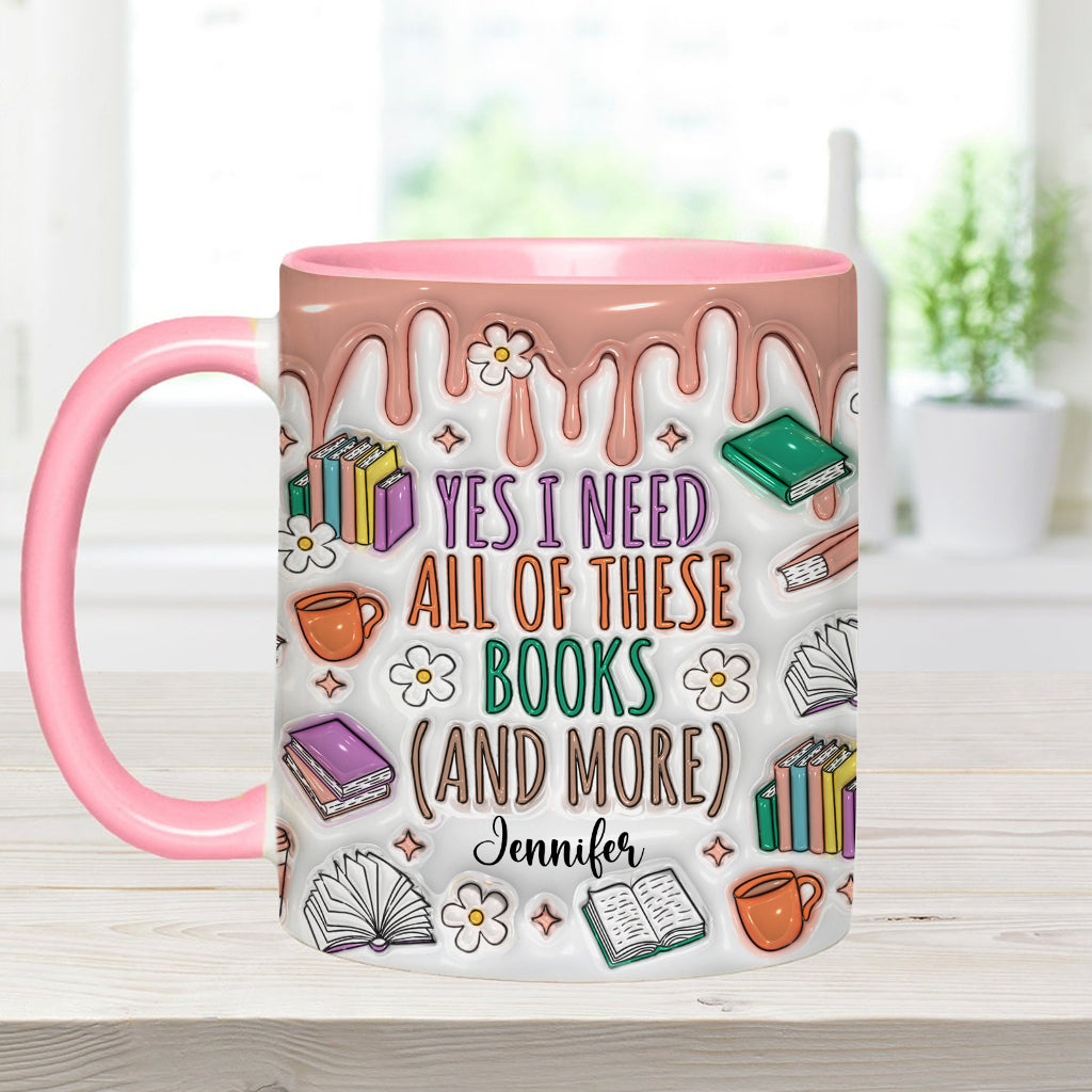 Oui, j'ai besoin de tous ces livres ! – Mug personnalisé à motif de livre