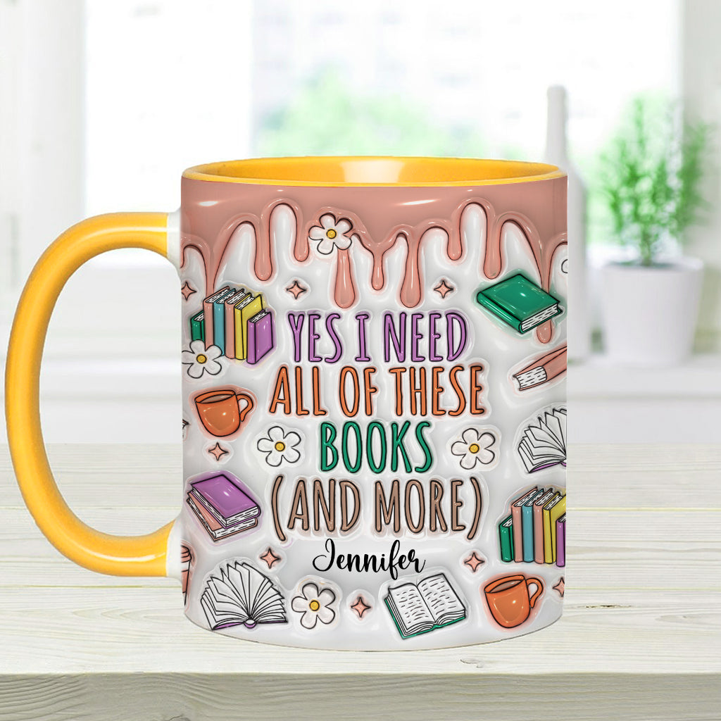 Oui, j'ai besoin de tous ces livres ! – Mug personnalisé à motif de livre
