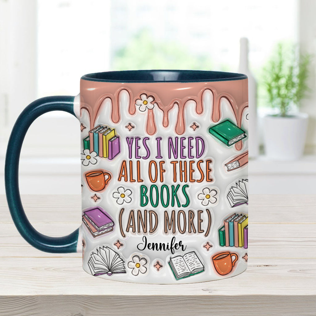 Oui, j'ai besoin de tous ces livres ! – Mug personnalisé à motif de livre