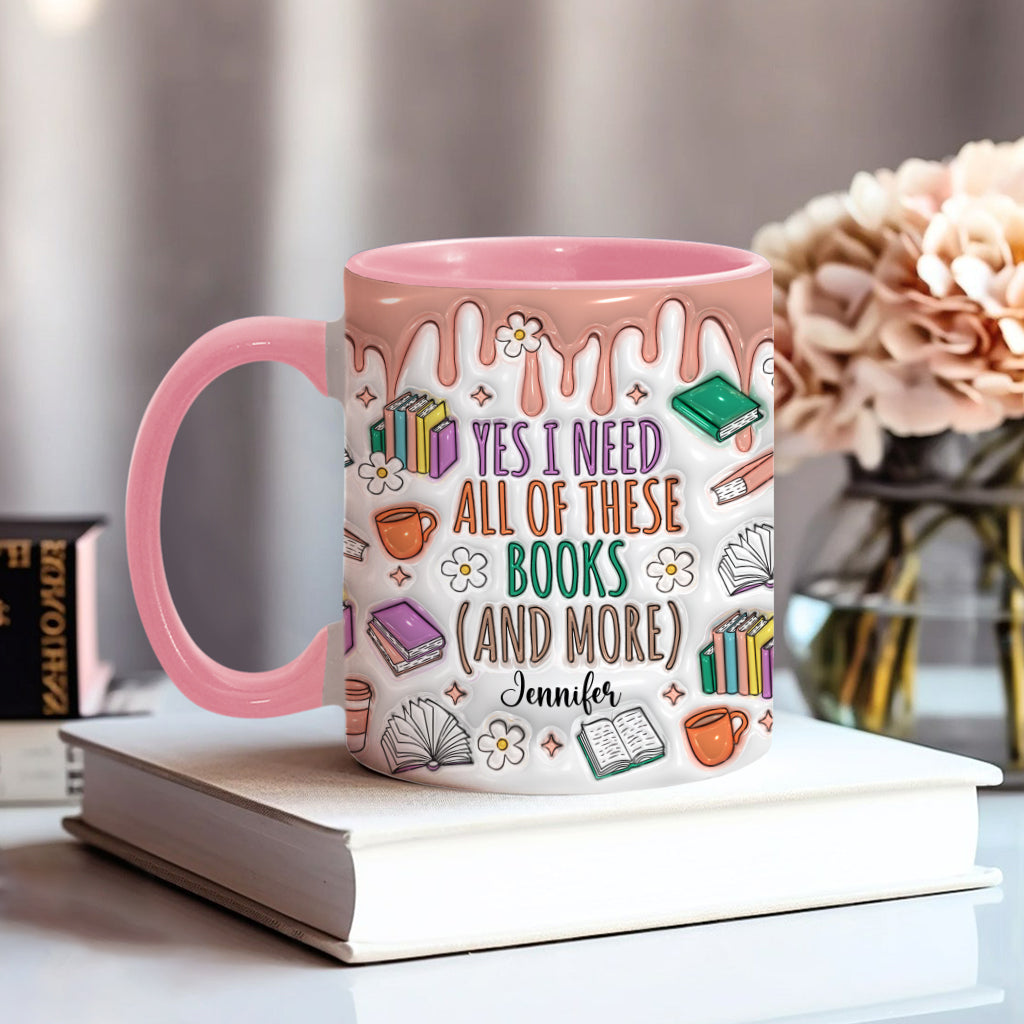 Oui, j'ai besoin de tous ces livres ! – Mug personnalisé à motif de livre