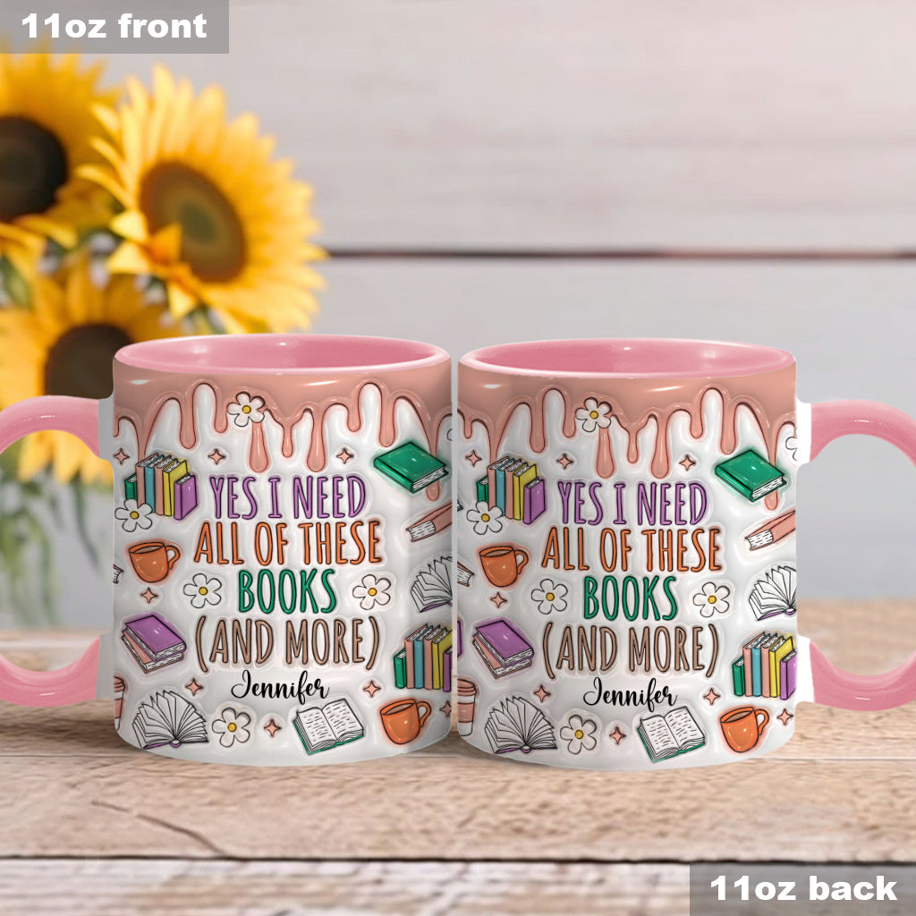 Oui, j'ai besoin de tous ces livres ! – Mug personnalisé à motif de livre