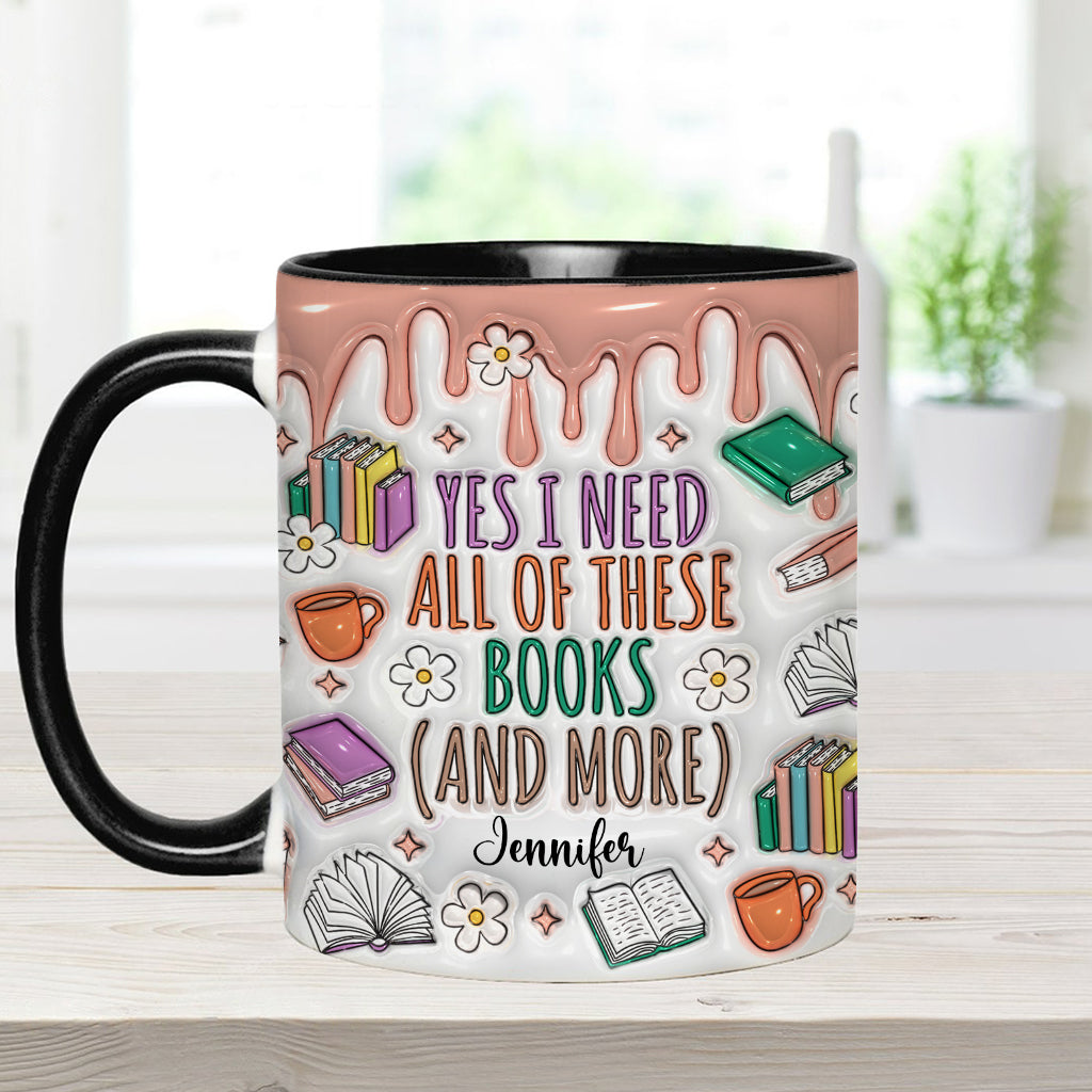 Oui, j'ai besoin de tous ces livres ! – Mug personnalisé à motif de livre