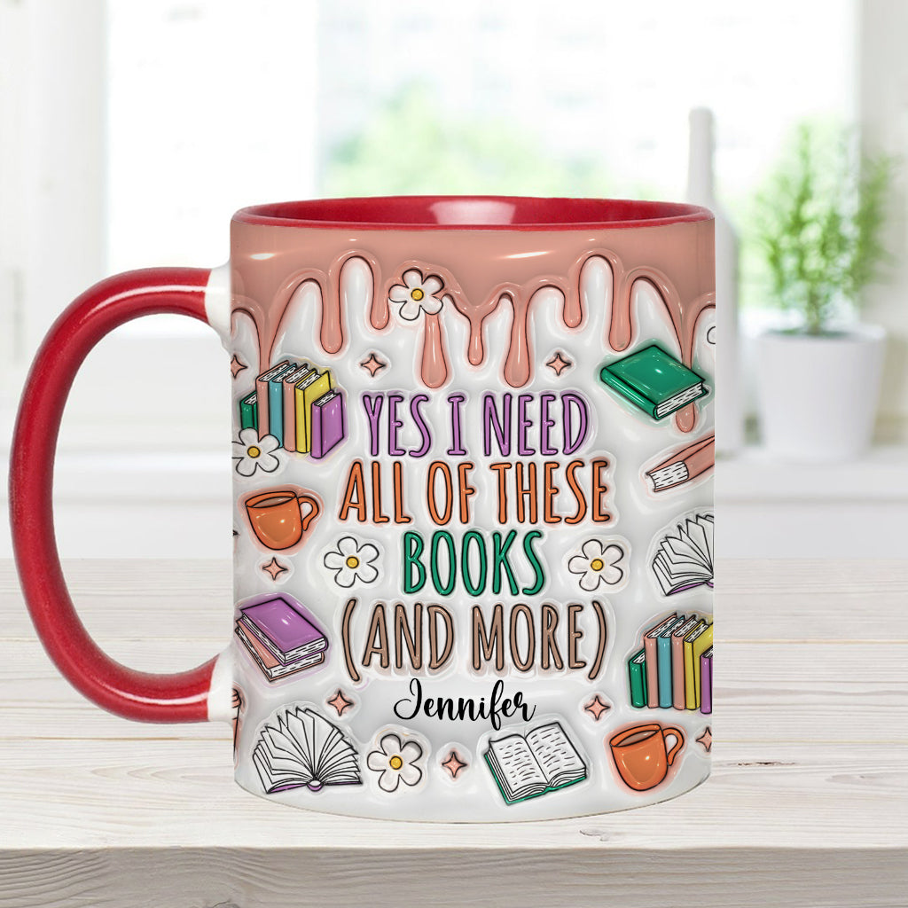 Oui, j'ai besoin de tous ces livres ! – Mug personnalisé à motif de livre