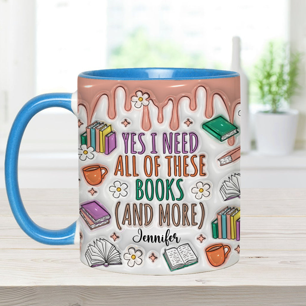Oui, j'ai besoin de tous ces livres ! – Mug personnalisé à motif de livre