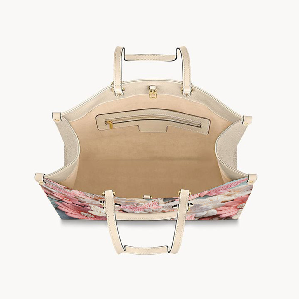 Schmetterlinge und Blumen – Personalisierte Schmetterlings-Lederhandtasche