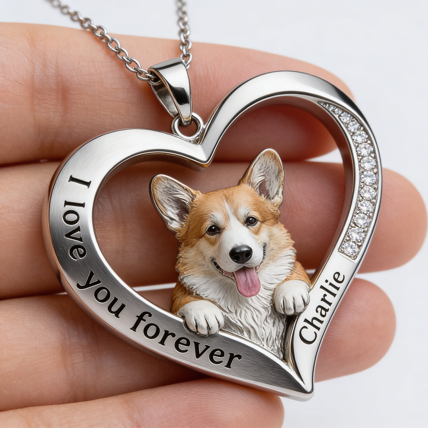 Personalisierter Welsh Corgi Metallanhänger - Aus jedem Foto