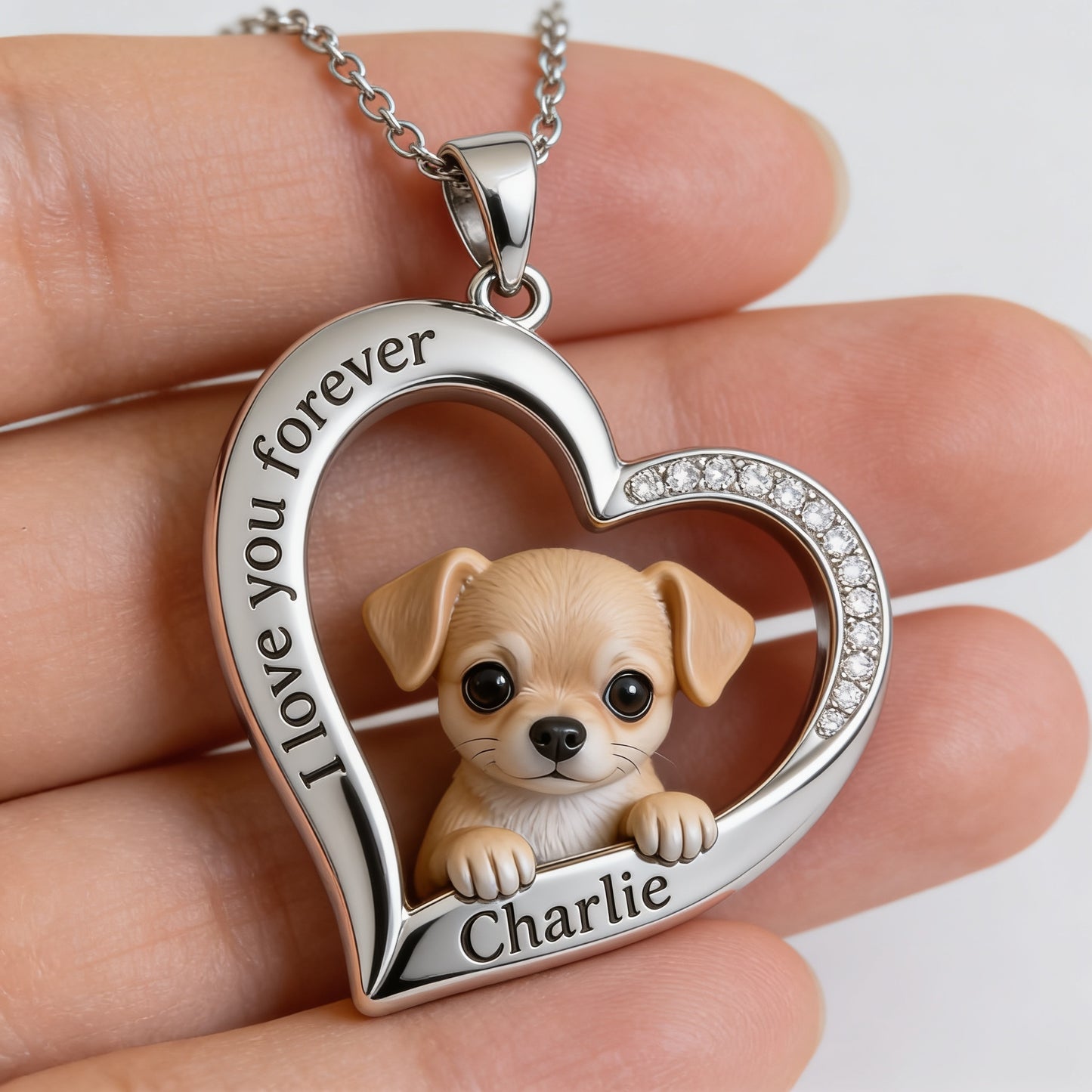 Personalisierter Anhänger in Chihuahua-Form aus Foto