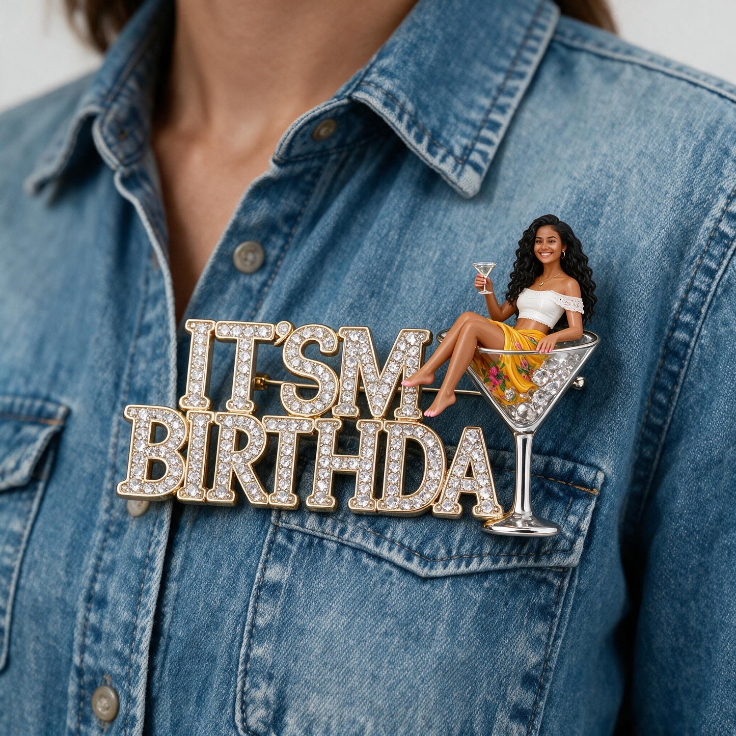 Es ist mein Geburtstag - Personalisierte Geburtstagsfeier Frau 3D Präge Emaille Pin