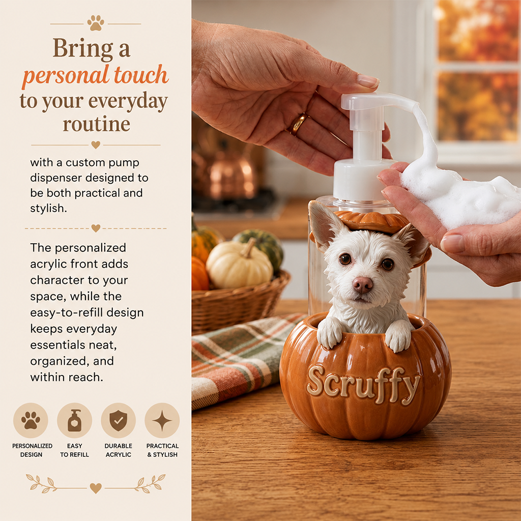 Personalized Welsh Corgi Pumpkin Peek-A-Boo Pump Dispenser Cute Fall Halloween Gift for Corgi Dog Lovers