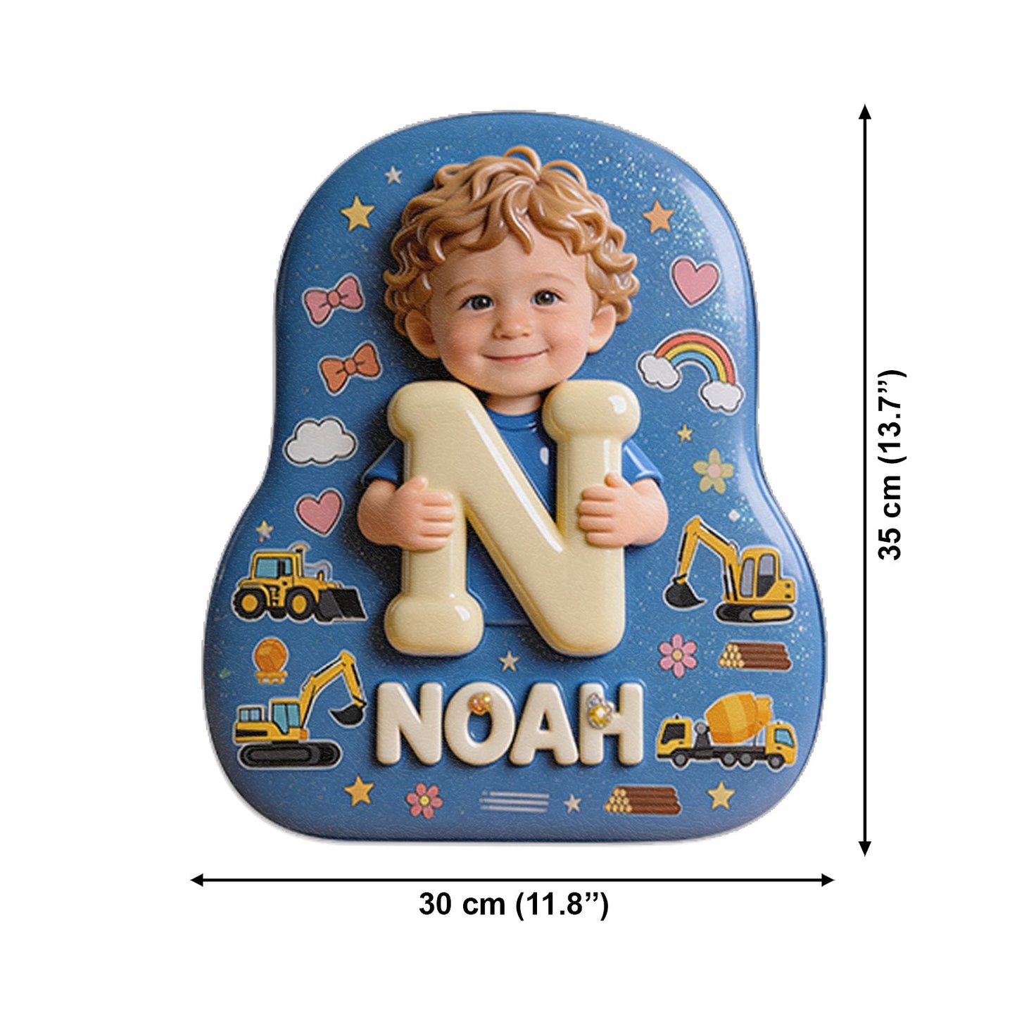 Personalized 3D Blonde Baby Boy Backpack Custom Name Changeable Patch Toddler School Gift for Little Boys