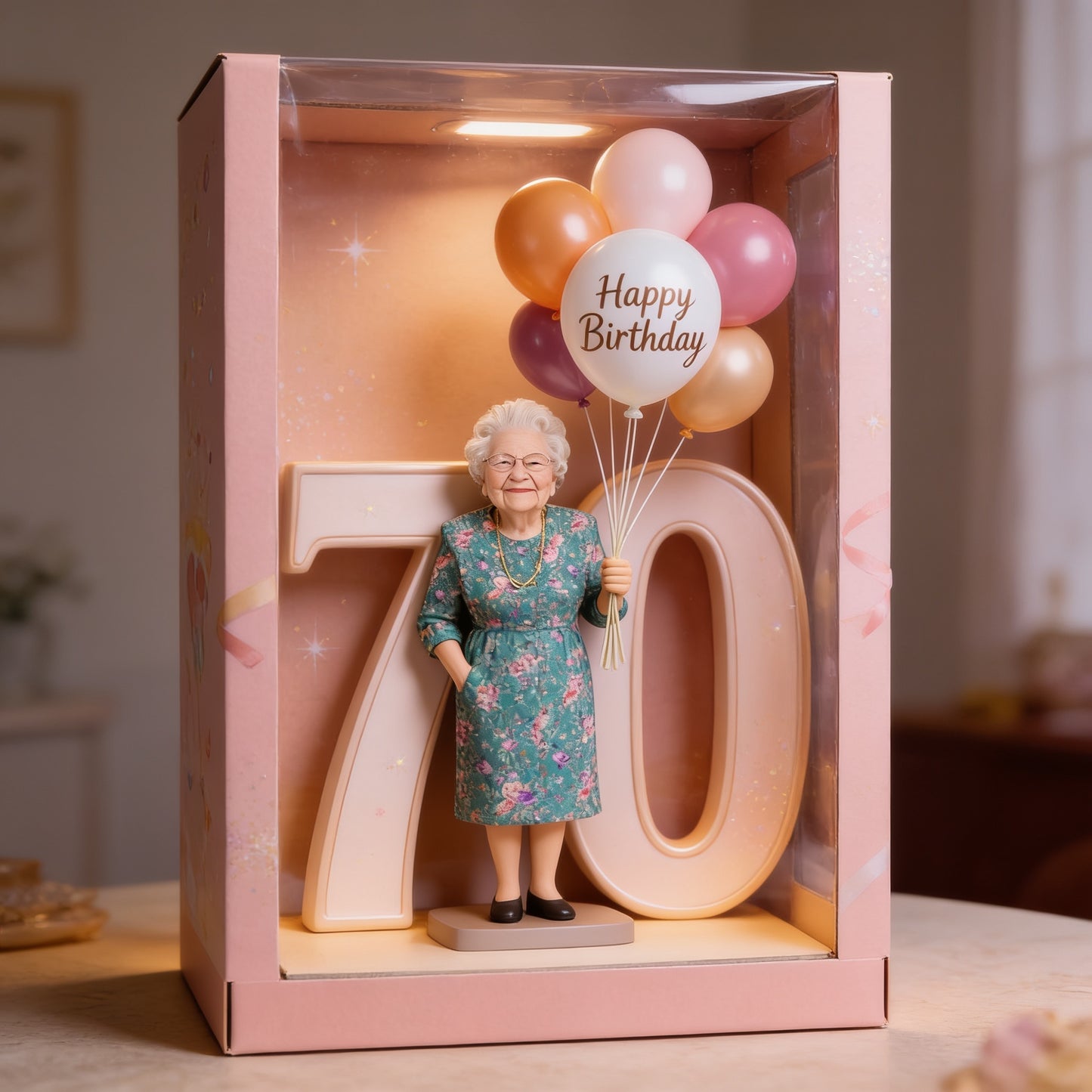 Plaque Acrylique Personnalisée pour le 70ème Anniversaire, Cadeau Milestone pour Grand-Mère