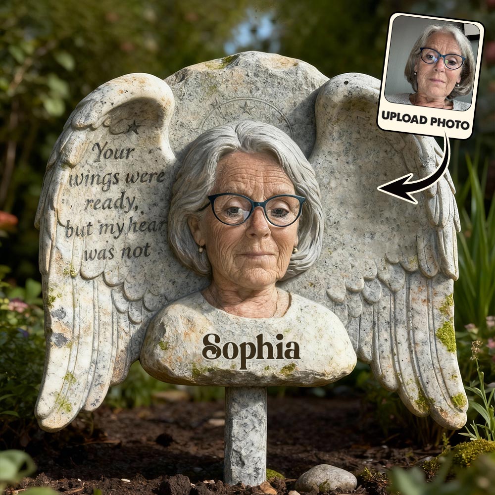 Personalisierte Man Memorial Acryl Gartenplakette 'Deine Flügel waren bereit' Trauergeschenk