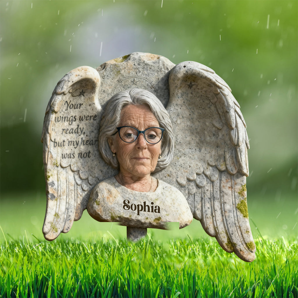 Personalisierte Man Memorial Acryl Gartenplakette 'Deine Flügel waren bereit' Trauergeschenk