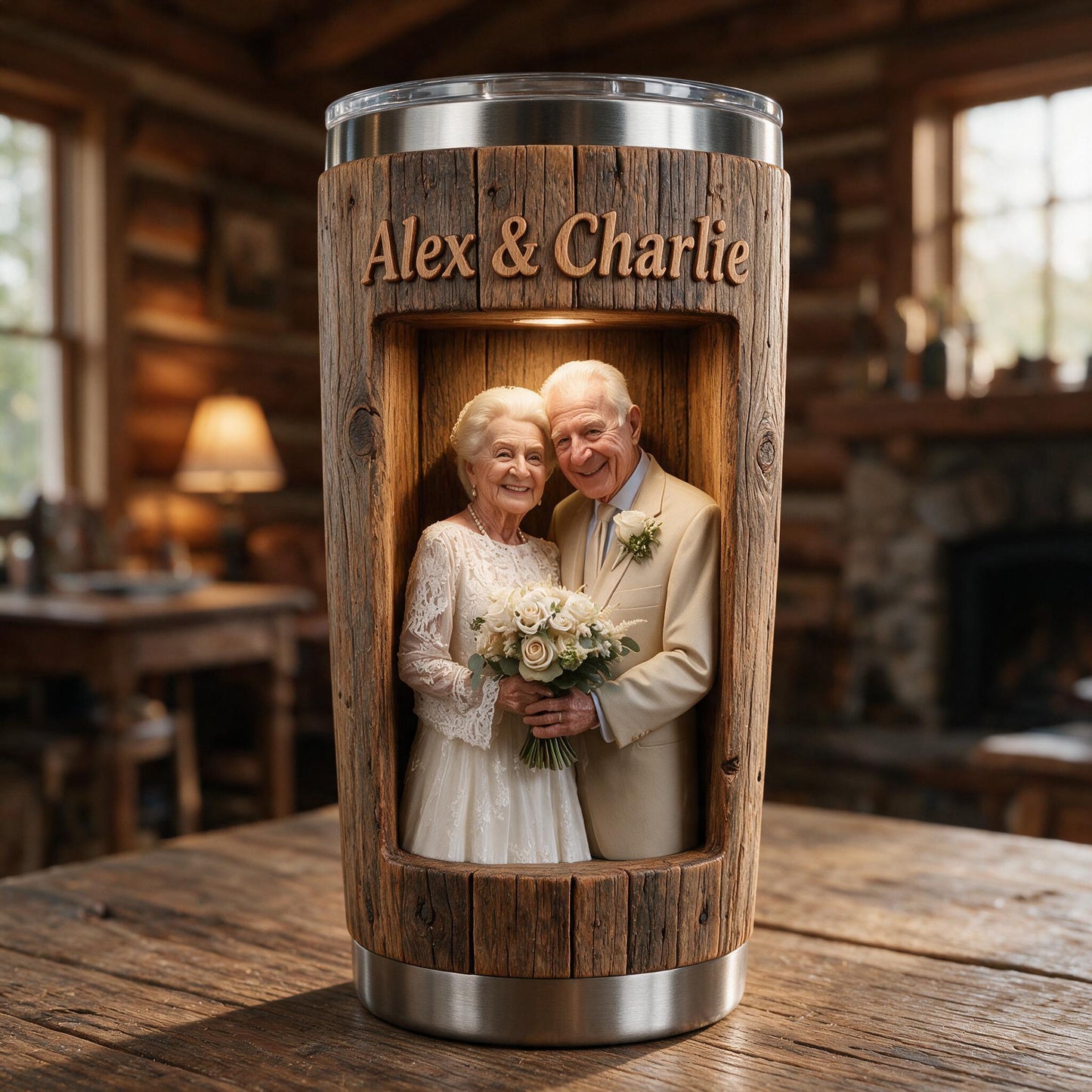 Personalized Rustic Elderly Latin Couple Anniversary Tumbler You & Me We Got This Sentimental Gift for Longtime Spouses