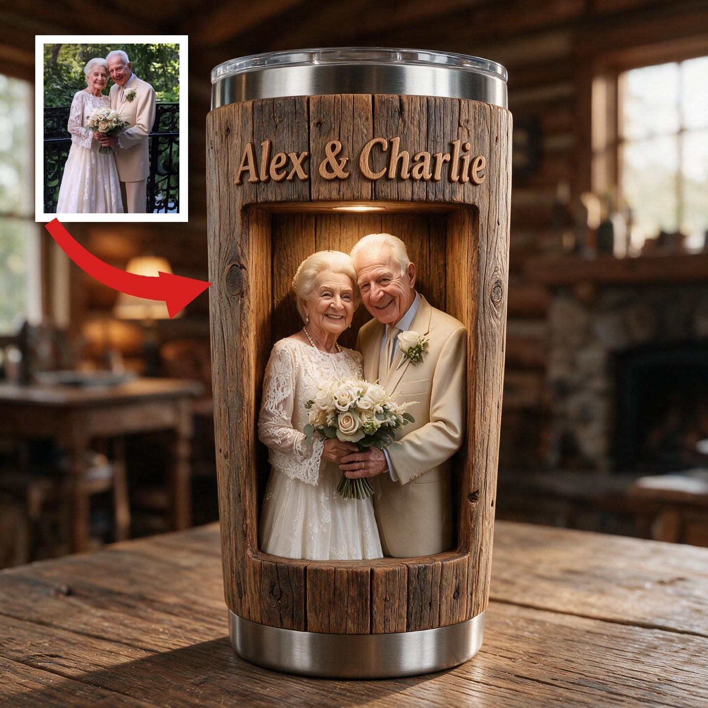 Personalized Rustic Elderly Latin Couple Anniversary Tumbler You & Me We Got This Sentimental Gift for Longtime Spouses
