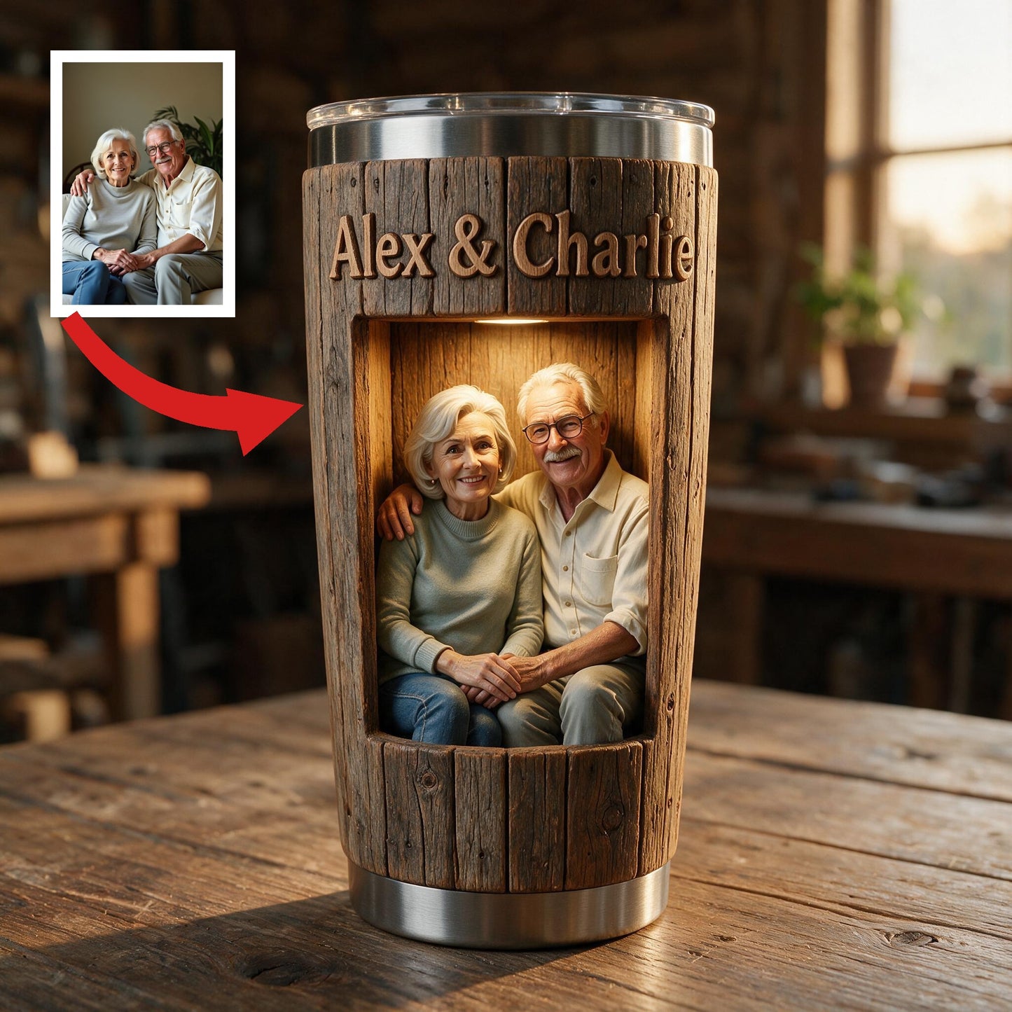 Rustic Personalized Elderly Couple Tumbler - 'You & Me We Got This' Custom Anniversary Gift For Longtime Married Partners
