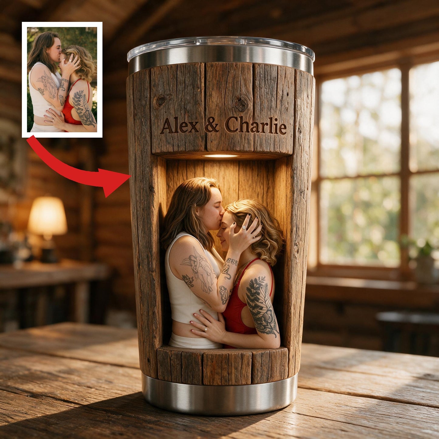 You & Me We Got This Personalized Young Couple Insulated Tumbler, Romantic Custom Anniversary Gift for Partners
