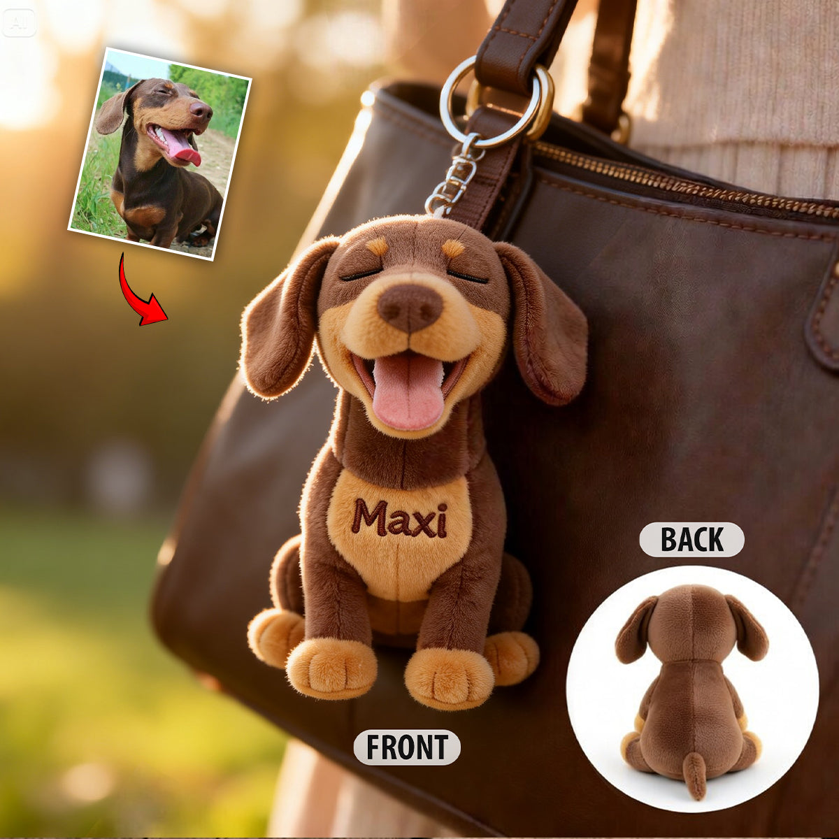 Personalisierter Flauschiger Lockiger Pudel Plüsch Schlüsselanhänger - Individuelles Geschenk für Hundeliebhaber