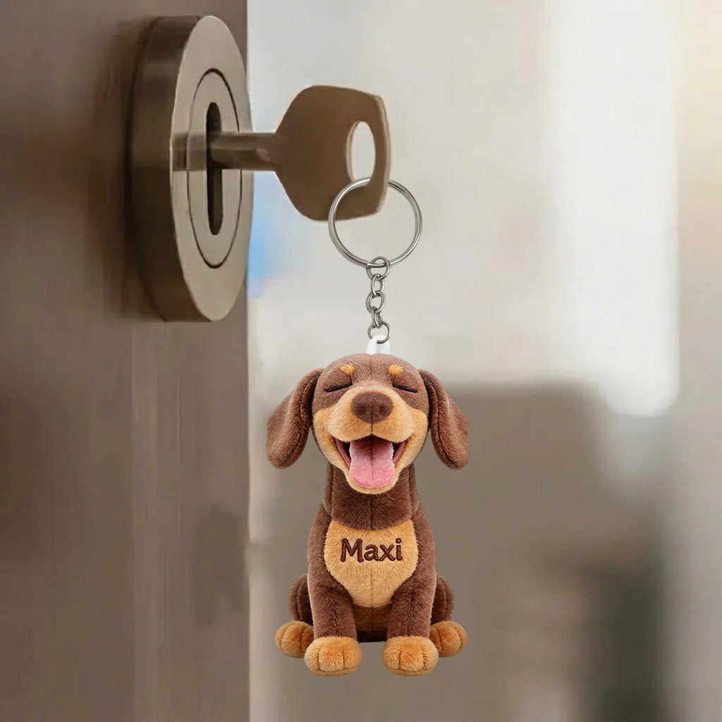 Immer an meiner Seite Personalisierter Sitzender Deutscher Schäferhund Plüsch Schlüsselanhänger, Individuelles Geschenk für Hundeliebhaber