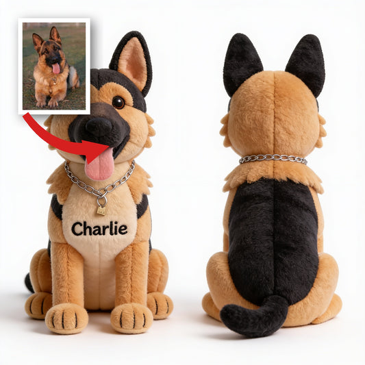 Porte-clés en peluche personnalisé de Berger Allemand, cadeau pour amoureux des chiens