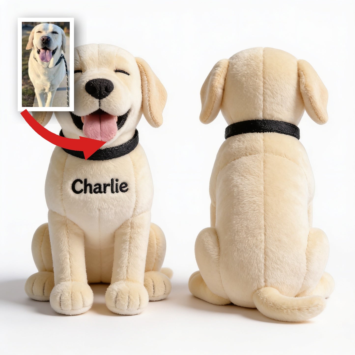 Porte-clés en peluche Labrador Retriever souriant personnalisé, cadeau sur mesure pour les amoureux des chiens