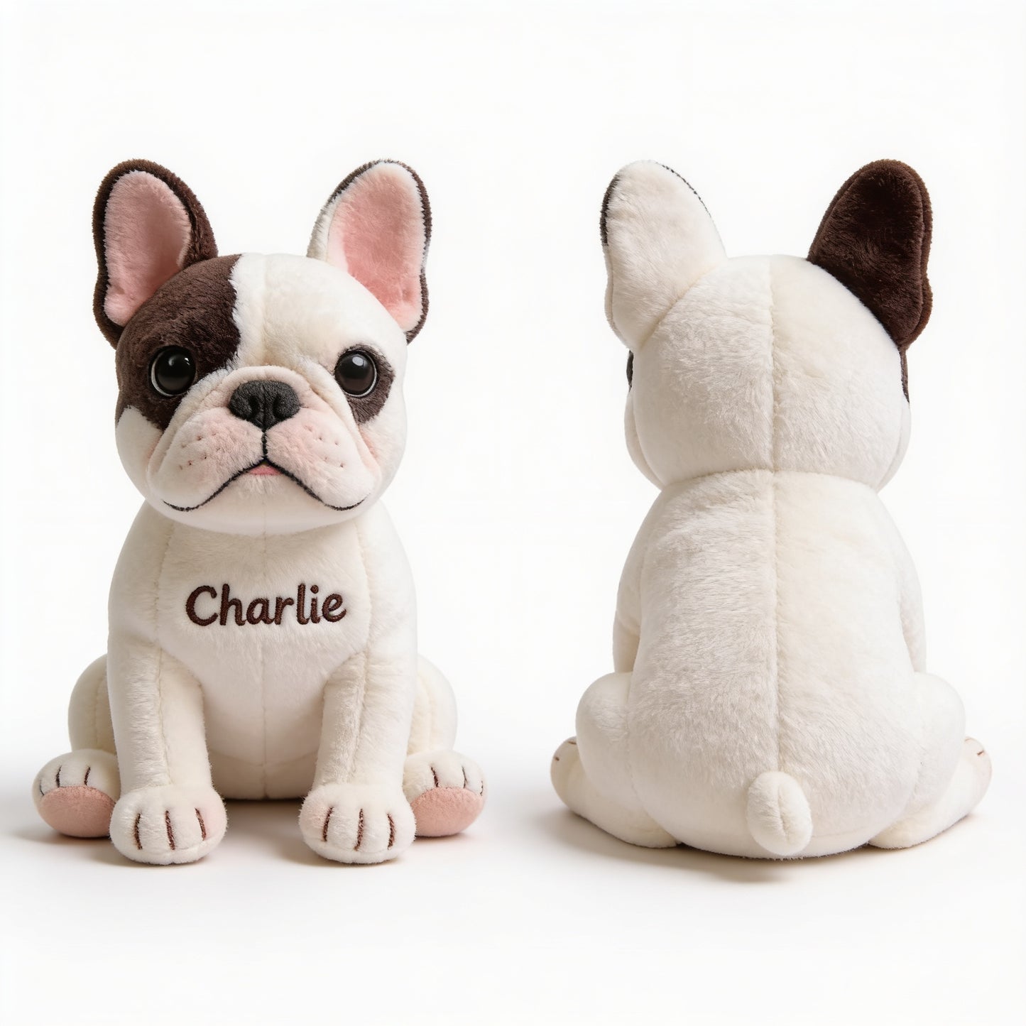 Niedlicher personalisierter französischer Bulldoggen-Plüsch-Schlüsselanhänger, individuelles Namensgeschenk für Hundefreunde & Tierbesitzer