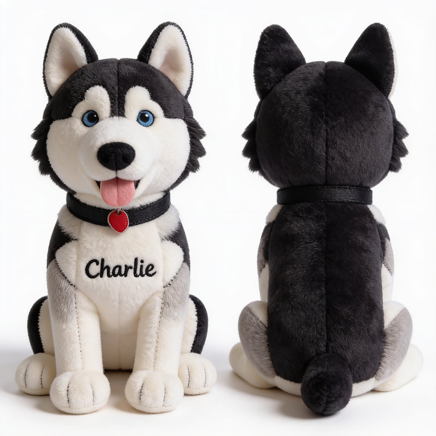 Personalisierter Siberian Husky Plüsch Schlüsselanhänger - Süßer Hund mit blauen Augen als individuelles Geschenk für Husky-Liebhaber und Tierbesitzer